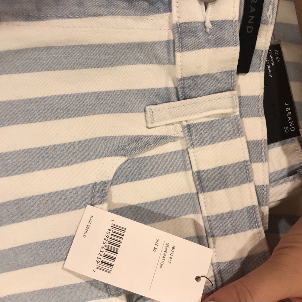 J Brand Jules High Rise Striped Denim NWT - Picture 4 of 5
